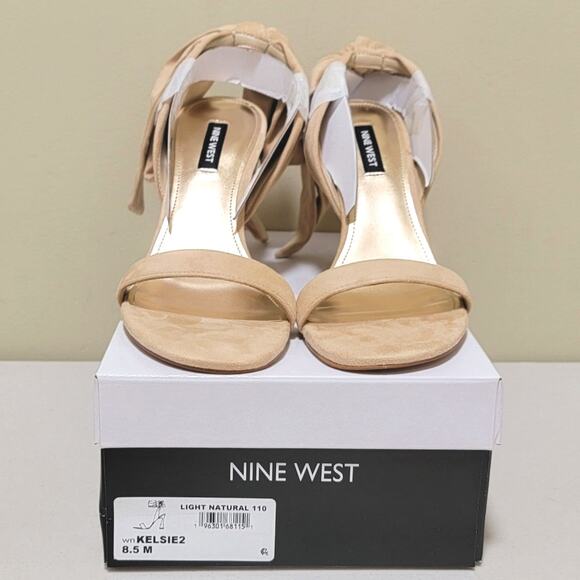 Nine West Women Kelsie Slingback Ankle Wrap Sandals Size US 8.5M Natural Beige - Picture 6 of 6